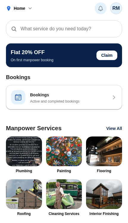 Worcore app — Book a Service